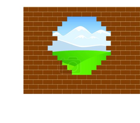 Illustration for Landscape with bricks, graphic vector illustration - Royalty Free Image