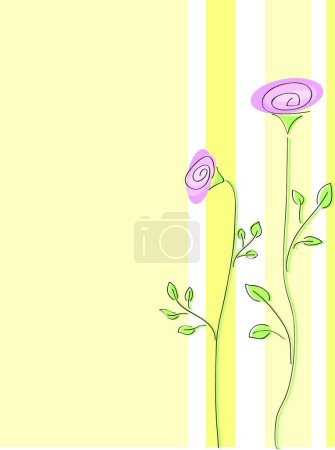 Illustration for Floral greeting card, vector illustration - Royalty Free Image