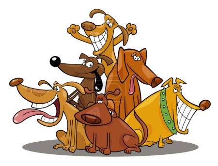 Illustration for Funny dogs vector illustration - Royalty Free Image