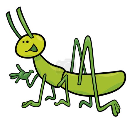 Illustration for Funny grasshopper, graphic vector illustration - Royalty Free Image