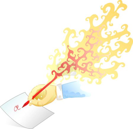 Ilustración de Lápiz de fuego, ilustración vectorial gráfica - Imagen libre de derechos