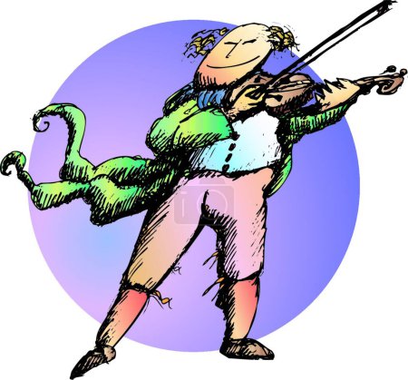 Ilustración de Violinista, ilustración vectorial gráfica - Imagen libre de derechos
