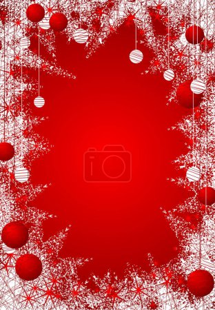 Ilustración de Icy Christmas Frame, ilustración vectorial gráfica - Imagen libre de derechos