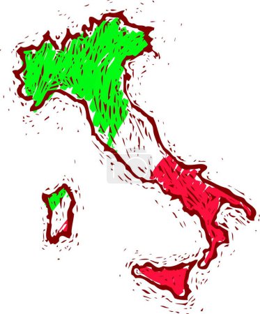 Ilustración de Italia mapa, vector de ilustración - Imagen libre de derechos