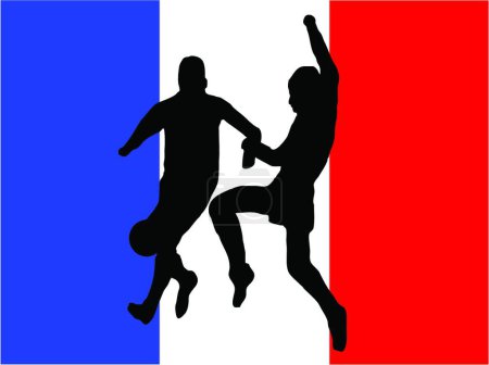Ilustración de Futbolistas en silueta, ilustración vectorial gráfica - Imagen libre de derechos
