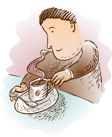 Ilustración de Hora del café, ilustración vectorial gráfica - Imagen libre de derechos