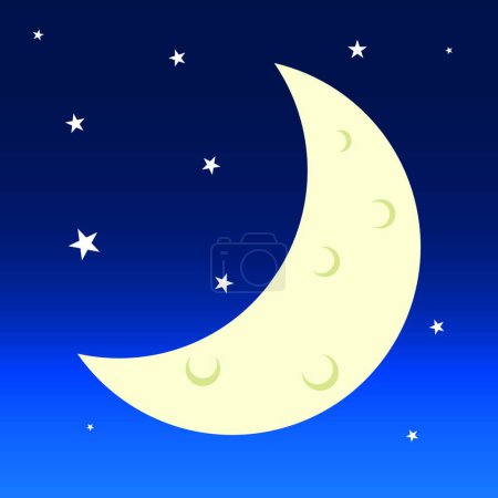 Illustration for Moon, colored vector illustration - Royalty Free Image