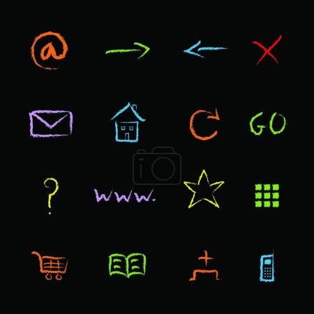 Illustration for Chalky Internet Symbols vector illustration - Royalty Free Image