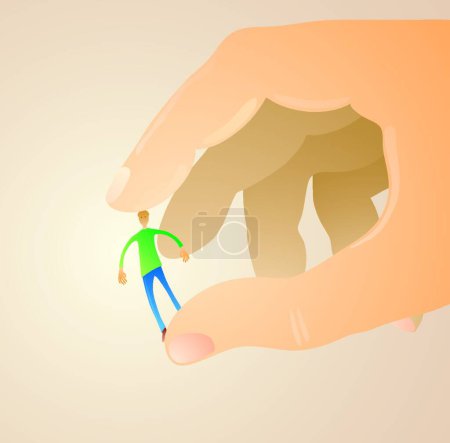 Ilustración de Hombre entre mis dedos, ilustración vectorial gráfica - Imagen libre de derechos