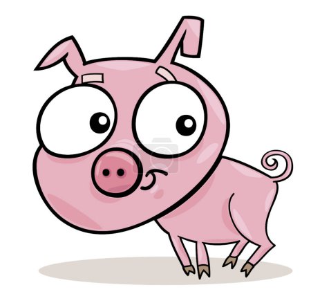 Ilustración de Lindo piggy icono vector ilustración - Imagen libre de derechos