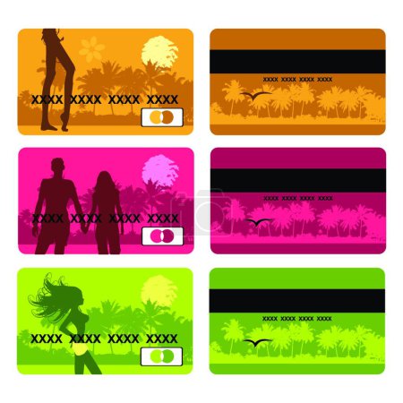 Illustration for Bank card design, holiday and travel - Royalty Free Image