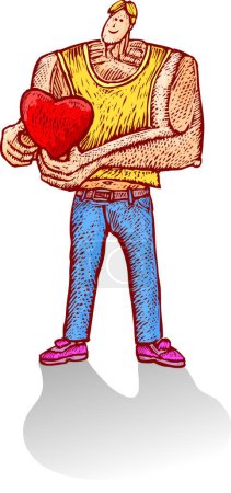 Illustration for Heart boy, graphic vector illustration - Royalty Free Image