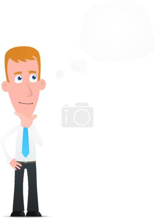 Illustration for Manager thinks, graphic vector illustration - Royalty Free Image