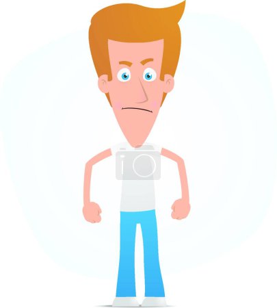 Illustration for Angry casual man, graphic vector illustration - Royalty Free Image