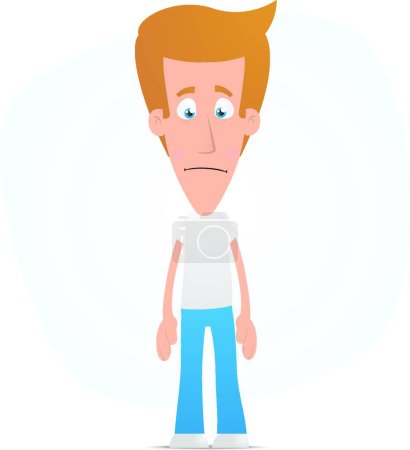 Illustration for Sad casual man, graphic vector illustration - Royalty Free Image