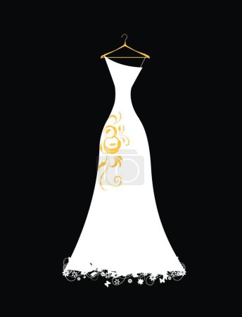 Ilustración de Vestido de novia blanco en perchas - Imagen libre de derechos