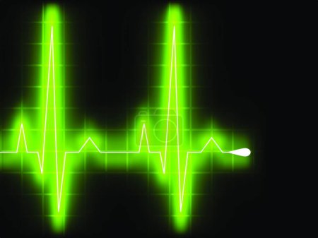 Illustration for "Green heart beat. Ekg graph. EPS 8" - Royalty Free Image