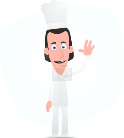 Illustration for Chef welcomes, graphic vector illustration - Royalty Free Image