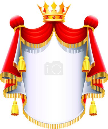 Illustration for Royal majestic mantle with gold crown - Royalty Free Image
