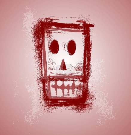Illustration for Grunge skull face modern vector illustration - Royalty Free Image