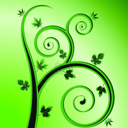 Téléchargez les illustrations : "illustration vectorielle de conception végétale verte - en licence libre de droit
