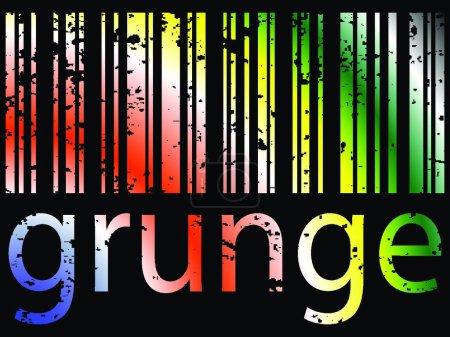 Illustration for Grunge bar code modern vector illustration - Royalty Free Image