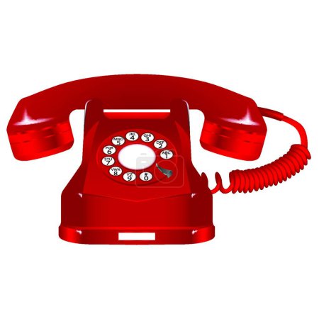 Ilustración de "retro rojo teléfono "vector ilustración - Imagen libre de derechos