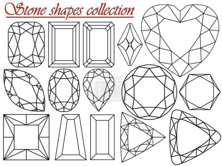 Illustration for Stone shapes collection, colorful vector illustration - Royalty Free Image