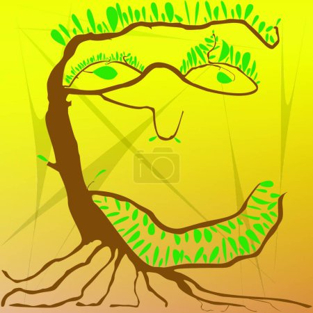 Ilustración de Hombre árbol, ilustración simple vector - Imagen libre de derechos