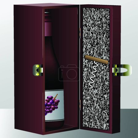 Téléchargez les illustrations : Illustration vectorielle boîte à vin - en licence libre de droit