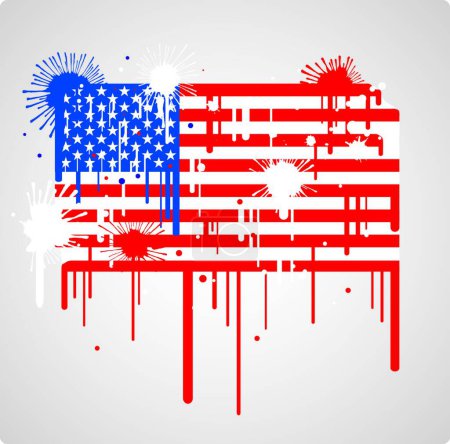 Illustration for Melting USA flag vector illustration - Royalty Free Image