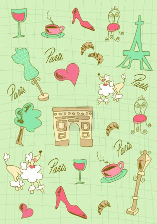 Illustration for Paris icons design, vector illustration - Royalty Free Image