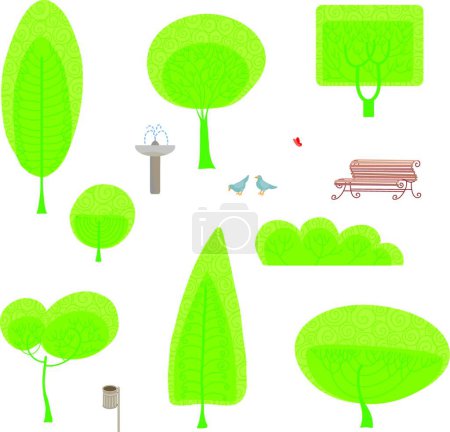 Ilustración de Parque conjunto vector ilustración - Imagen libre de derechos