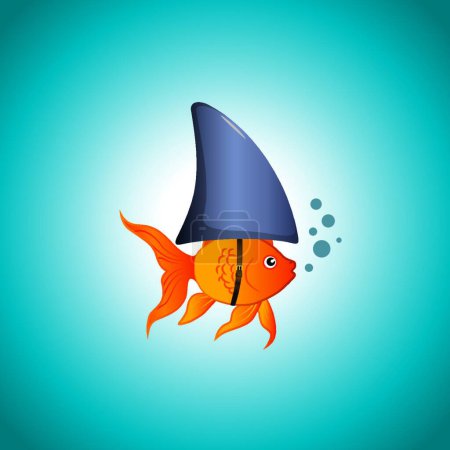 Illustration for Goldfish Shark, graphic vector illustration - Royalty Free Image