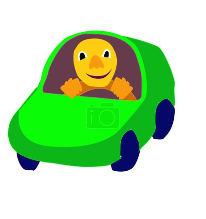 Téléchargez les illustrations : Conducteur de voiture, illustration vectorielle colorée - en licence libre de droit