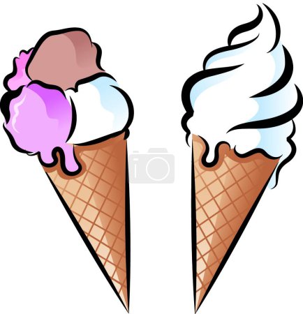 Téléchargez les illustrations : Icône de crème glacée, illustration vectorielle - en licence libre de droit