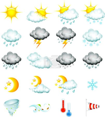 Illustration for Weather icons vector illustration - Royalty Free Image