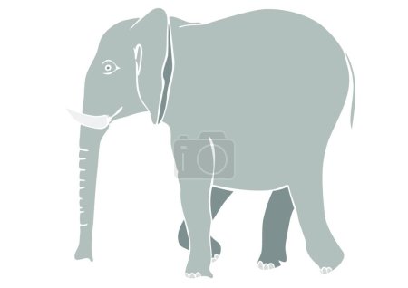 Téléchargez les illustrations : Illustration vectorielle moderne d'éléphant de marche - en licence libre de droit