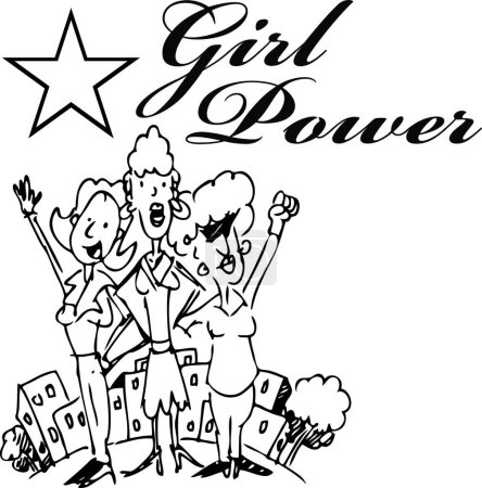 Téléchargez les illustrations : Illustration vectorielle moderne Girl Power - en licence libre de droit
