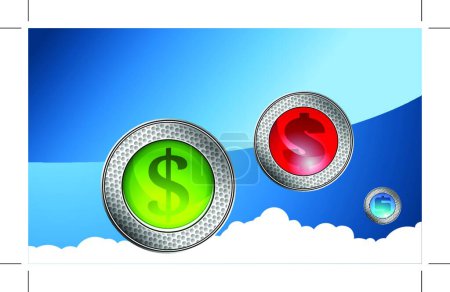 Illustration for Valuable Coins, colored vector illustration - Royalty Free Image