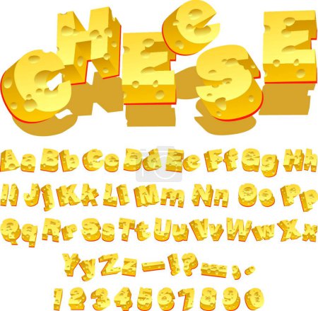 Illustration for Cheese font, graphic vector illustration - Royalty Free Image