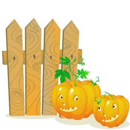 Illustration for Pumpkins, colorful vector illustration - Royalty Free Image