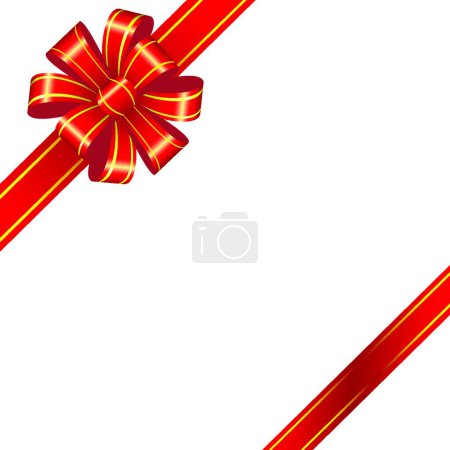 Illustration for Red ribbon bow, present concept - Royalty Free Image