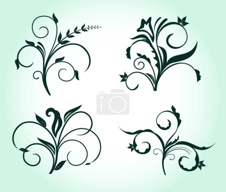 Illustration for Flowers ornament collection  vector illustration - Royalty Free Image