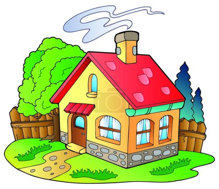 Illustration for Small family house modern vector illustration - Royalty Free Image