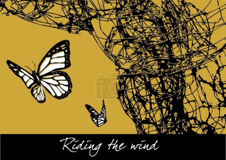 Illustration for Riding the wind, vector illustration - Royalty Free Image