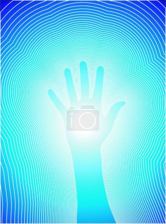 Illustration for Healing hand with reiki lines - Royalty Free Image
