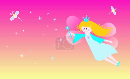 Illustration for Dreamy fairy, colorful vector illustration - Royalty Free Image