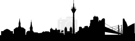 Téléchargez les illustrations : Illustration vectorielle abstraite de Duesseldorf Skyline - en licence libre de droit
