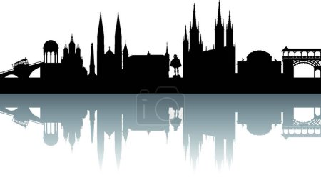 Illustration for Wiesbaden Silhouette abstract vector illustration - Royalty Free Image